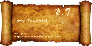 Marx Teobald névjegykártya